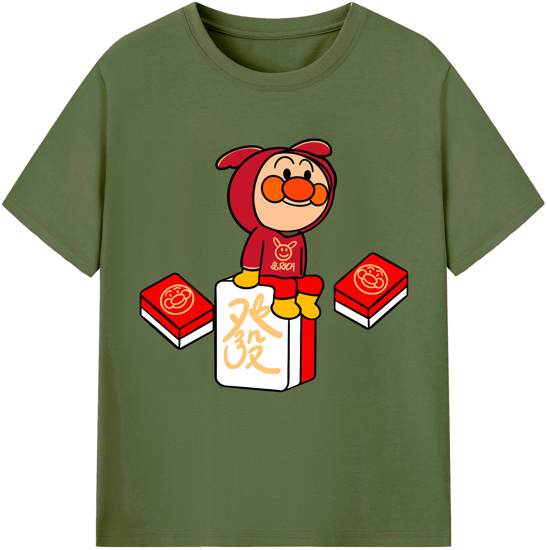 （画像用） アンパンマン Anpanman 綿100％半袖Tシャツ（フロントプリント）